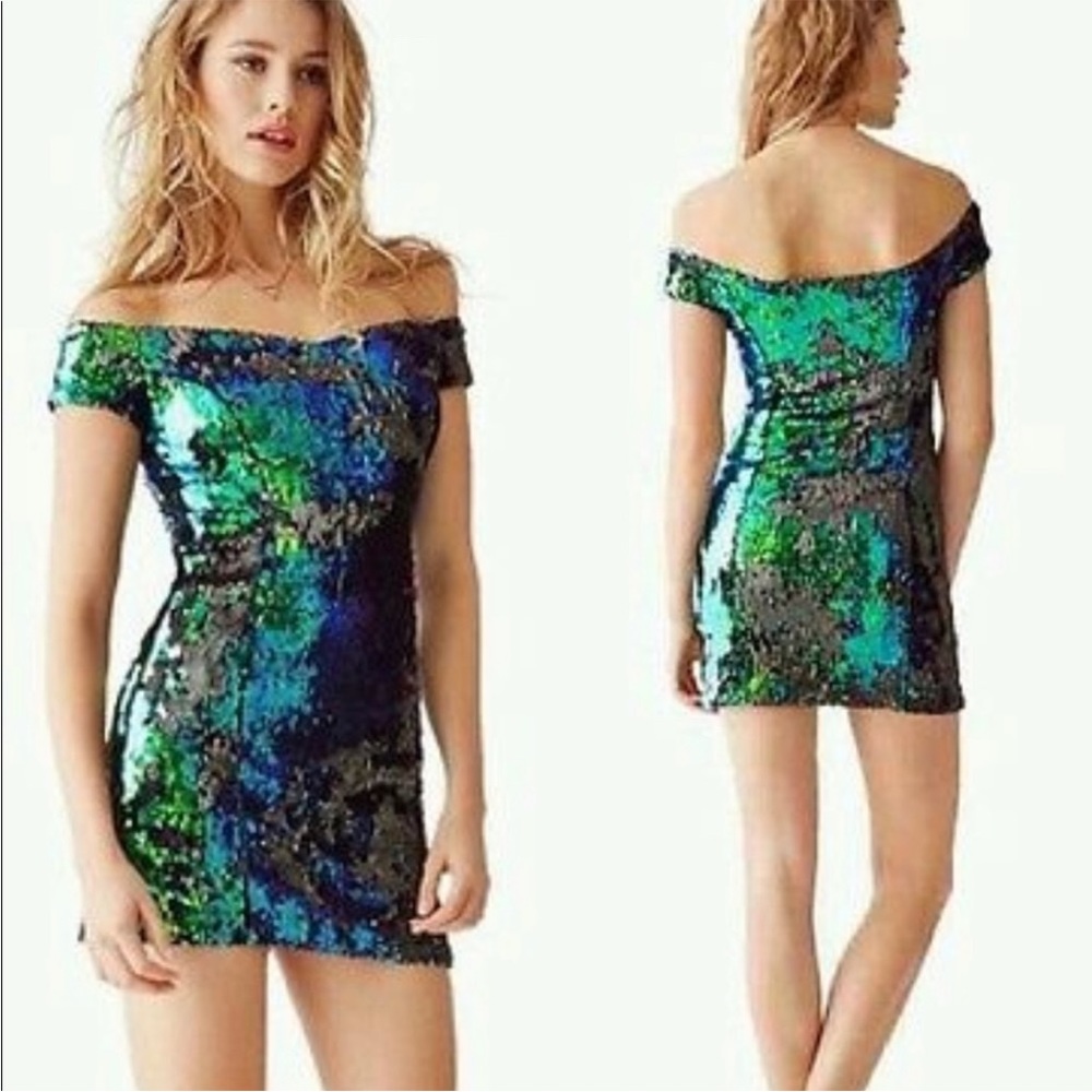 Guess flip sequin mini bodycon mermaid dress size 2